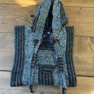 Striped Hooded Poncho